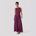 Women's new cross-border dress - ruched waist sleeveless summer dress - european and american fashion -  summer new arrivals