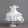 Exportin stock trailing evening dress airplane sleeve tutu princess dress girl banquet dress girl dress