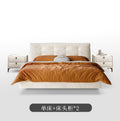 Italian normcore cream style fabric bed double bed master bedroom down soft bag wedding bed storage puff bed