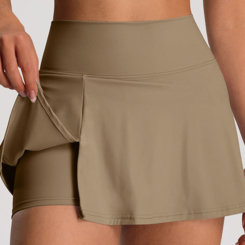 Fashion cross-border sports culottes shortsummer tight high waistfashion tape fitness yoga wear tennis skirt for women