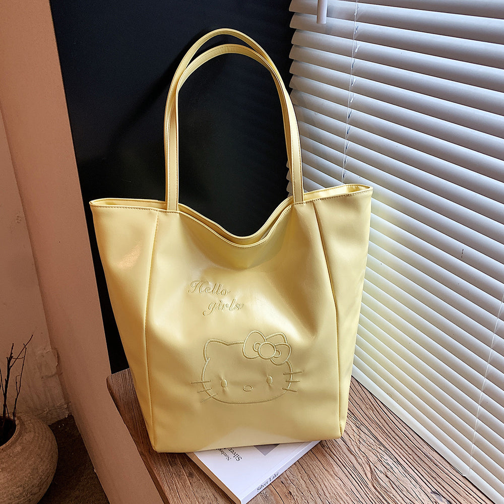 women's bag new arrivalretro oil leather large capacity tote bag easiest for matchgirl armpit bag cartoon hello kitty backpack
