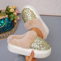 Exportplus sizewomen's thick sole cotton shoes fleece-linedthickenedfall and winternew arrival snow boots sequinfashion cross-border snow boots