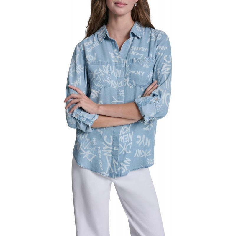 Amazon fashionpolo collar button shirt  springnew arrivalfashionelegantcasualloosetops
