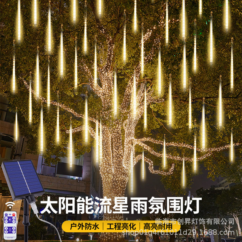 Meteor shower led lights colorful lights flashing lights string lights gypsy stars outdoor waterproof atmosphere decoration hanging tree lights landscape lights