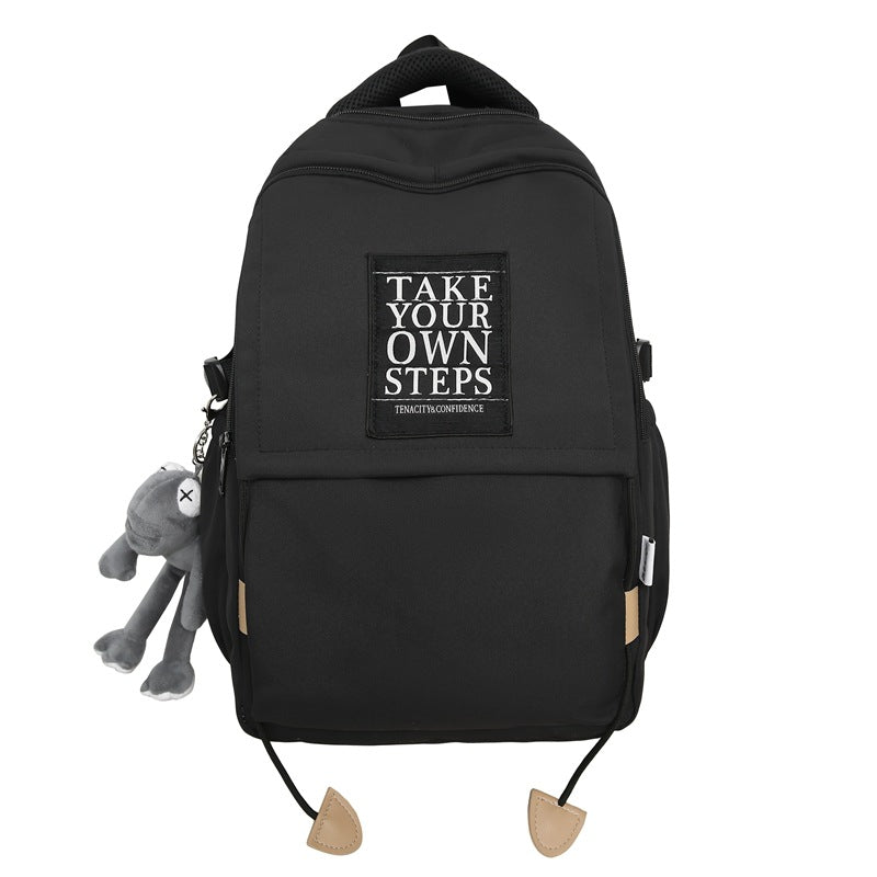 Stylish commuter backpack: high-capacity, aesthetic, minimalist design for women - perfect for middle school, high school, and college students. ideal for travel, casual use, and versatile styling