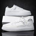 Men's white sneakers: spring versatile breathable athletic shoes, trendy skate shoes, casual shoes for men