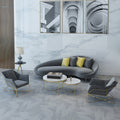Minimalist modern three-seater moon sofa office set - business reception creative sofa and coffee table combination