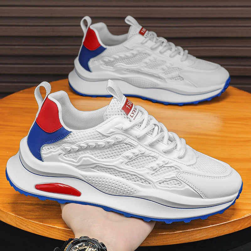 Men's shoes 2026 spring new mesh men's sneakers breathable casual comfortable versatile soft sole aglet shoes