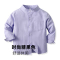 Boys' long-sleeve shirt - spring collection: stylish outerwear, candy-colored casual jacket, preppy style kids' shirt