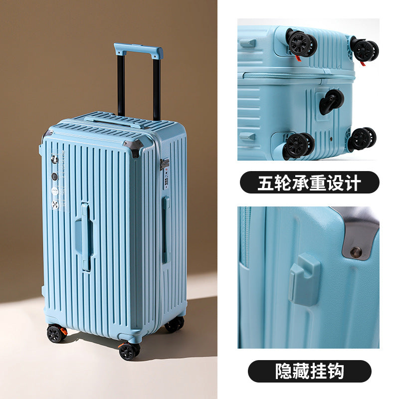 Large capacity aluminum frame suitcase 26 inch anti-drop suitcase brake wheel student trolley case password case leather case