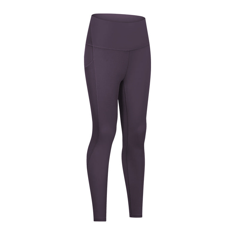 Dianqian new arrival soft and comfortable yoga pants with side flap pocket pants to lift the buttocks slimming look running sports fitness pants for women dl126