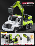 Kids' construction engineering toys - alloy dump truck, mixer truck, crane, excavator, log loader, and transporter - ages 3-6
