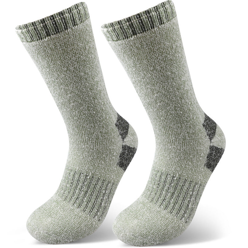 Winter men's velvet warm outdoor sports mountaineering medium tube socks casual thickened terry heat storage home floor socks