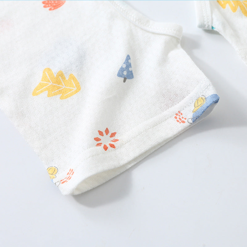 Baby short-sleeve romper, 100% cotton, newborn infant sleep sack, crawling suit, 0-1 year old, summer lightweight clothing
