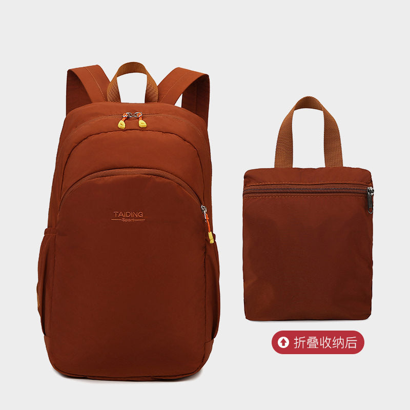 New foldable storage backpack women's travel bag simple casual nylon lightweight outdoor backpack schoolbag