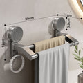 Gun gray towel rack double rod-30cm [strong suction cup]