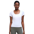 Seamless all-in-one woven yoga clothes with chest pad breathable fitness t-shirt silmslimming look sports short-sleeved women's summer d25074
