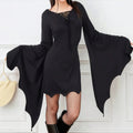 Amazon fashionnew arrivalexportprinting gothic style asymmetrical hem halloween women's hip-hugging dress