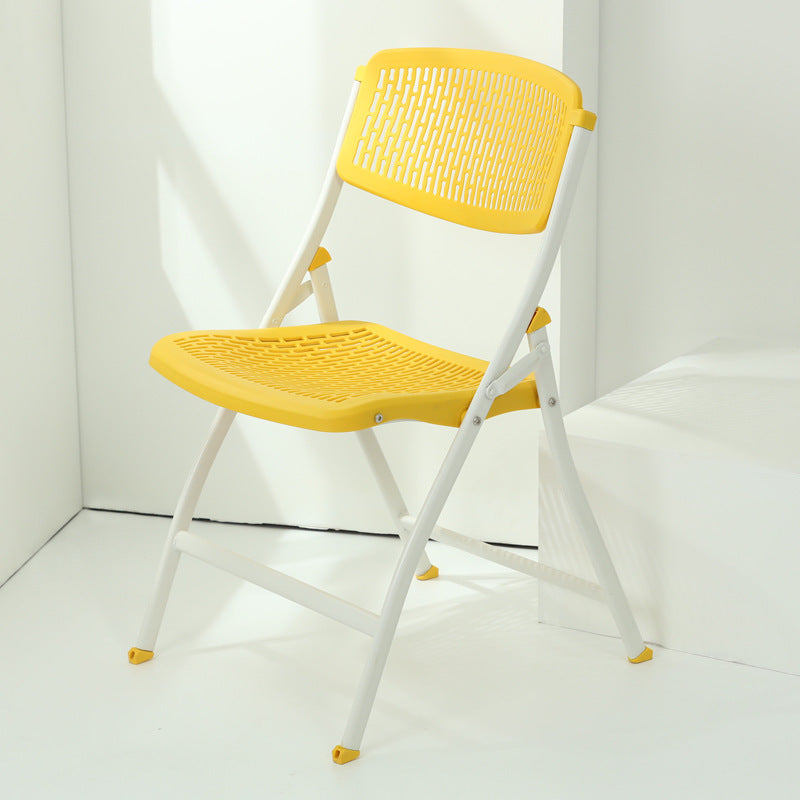 Business office plastic folding chair, exhibition rental hollow backrest foldable computer chair training chair, wholesale