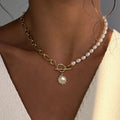 European and american cross-border jewelry niche ins splicing imitation pearl chain necklace personalized sunflower pendant clavicle chain for women