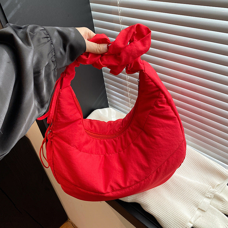 Fashion bag women's 2025 new college style dumpling bag casual large capacity shoulder messenger bag