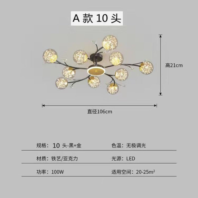 Living room ceiling chandelier Gypsy modern simple atmosphere household lamp creative personality Nordic led bedroom lighting