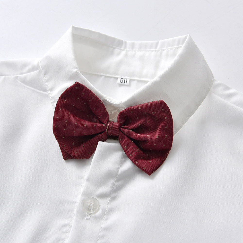 First birthday outfit for baby boys - spring collection: little gentleman suit with vest - three-piece set for baby's birthday, wedding, or banquet