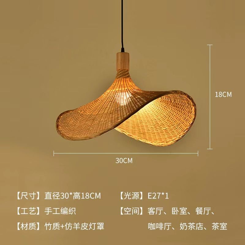 Straw hat chandelier southeast asian rattan creative bamboo art restaurant wedding store hotel b&b lampshade bamboo woven decorative chandelier