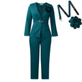 D3343 european and american cross-border women's fashion  autumn/winter new solid color stylish suit pants two-piece set african outfit