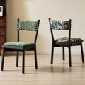 French chinese retro style dining chair for home living room chinese ancient style chair designer solid wood upholstered backrest makeup stool