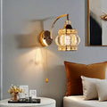Postmodern zhongshan bedroom bedside lamp aisle accessible luxury crystal corridor wall lamp living room study stairwell lamp
