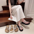High-end sandals for women, perfect for wearing outdoors. new summer styles, trendy and popular, featuring rhinestone butterfly embellishments, thong design, and chunky platform soles