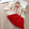 Girls' knitted dress set - spring/autumn  collection - baby dress, cardigan top, and knit sweater set for toddlers
