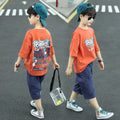 Boys' short-sleeve outfit set - summer collection,  new arrival - stylish korean fashion for mid-to-large children, trendy activewear & casual wear