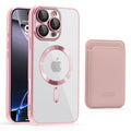 Golden shield cd pattern magnetic case + card holder compatible with iphone 16 phone case apple 15 pro max anti-drop protective cover - cross-border