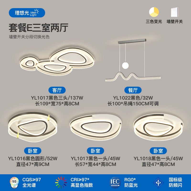 Living room ceiling light modern simple atmosphere creative pebble shape full spectrum lighting whole house package combination