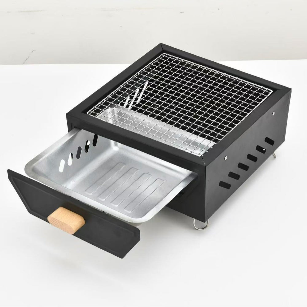 For homecamping style courtyard barbecue grill outdoor portable charcoal barbecue grill square fire pit for cooking tea camping fire pit
