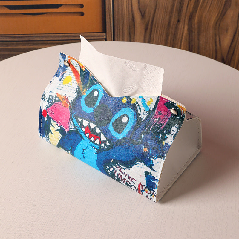 Graffiti cute cartoon boy creative new tissue box home living room dormitory car leather decoration tissue pumping box