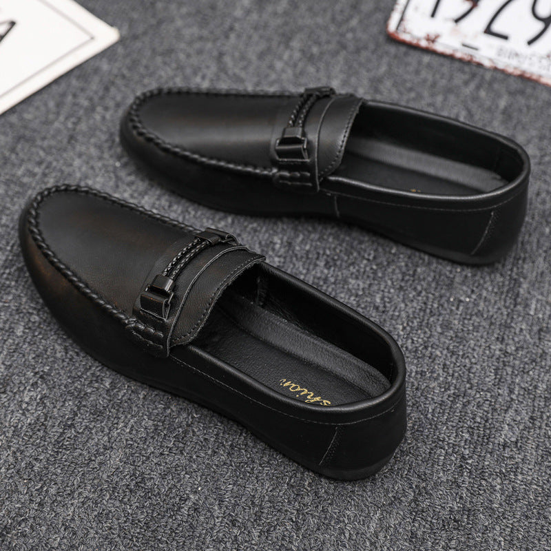 High-end formal summer soft-soled business casual waterproof lightweight leather men's loafers, men's platform breathable shoes