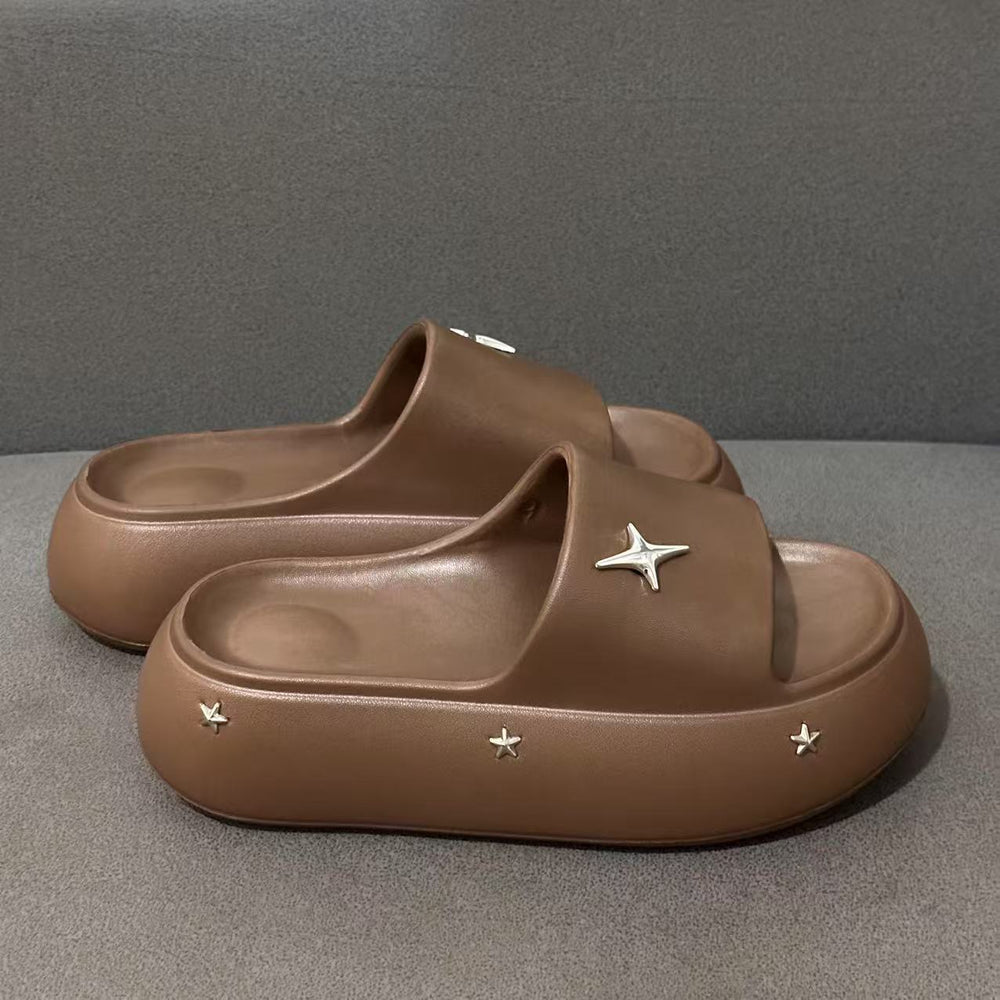 Thick sole slippers women's summeroutwearnew arrivalfashion indoor heightening beach shoes women's shit-stepping sandals wholesale