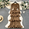 Classy banquet dress classyaccessible luxuryniche styleruffles cake skirt heavy industry pleated silmlongdress
