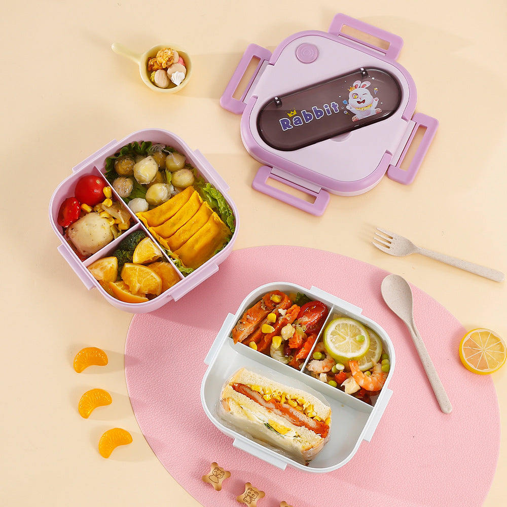 304 stainless steel lunch box for students - includes lid, spoon, and square insulated food container. adult divided bento box, microwave safe