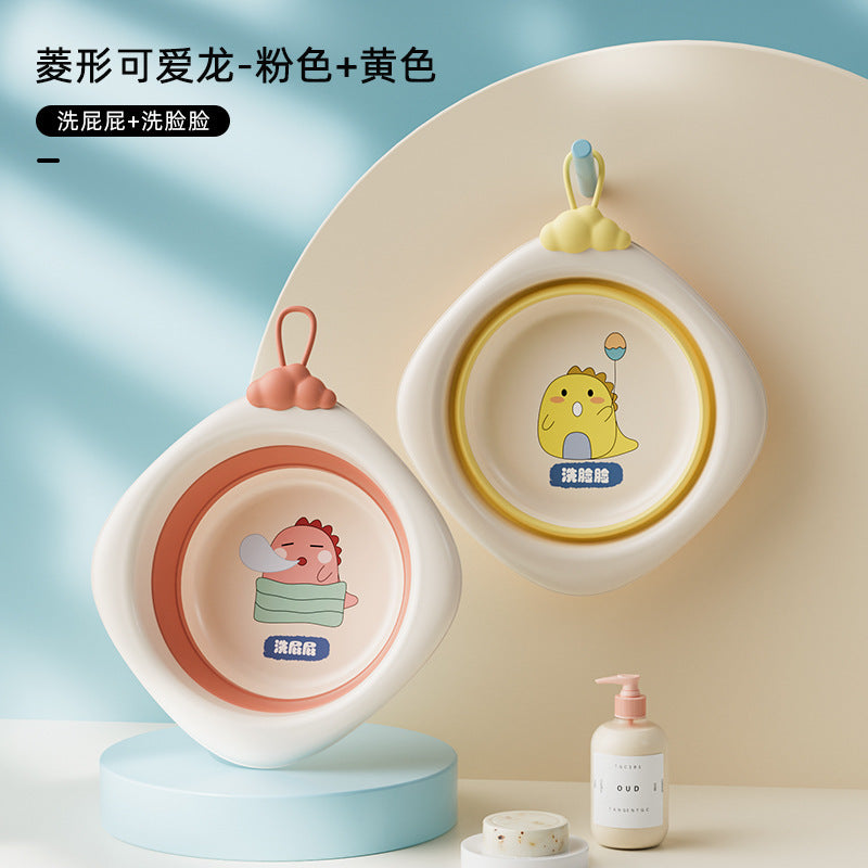 Newborn baby foldable wash basin set - 3-piece: perfect for washing baby's face, bottom, and feet