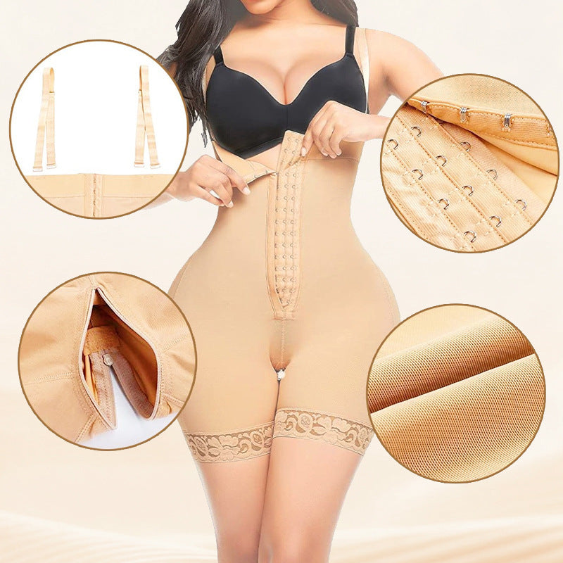 supply of women's tummy control and butt lift one-piece shapewear, suspender waist shaping, breast support, tight body shaper wholesale