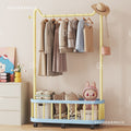 Simple clothes hanger floor-standing vertical clothes hanger movable wheeled student dormitory thickened clothes hanger dopamine coat rack