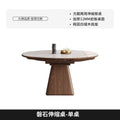 Rock slab dining table and chair combination, square and round, modern casualfor homesmall apartment, telescopic foldable solid wood round table dining table