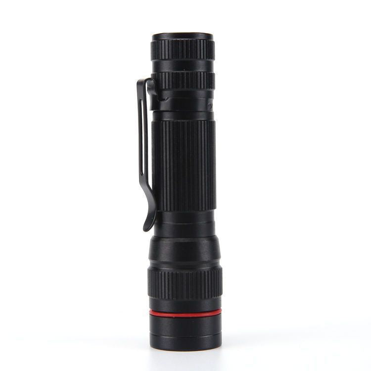 Cross-border LED small flashlight with side light COB strong light telescopic zoom USB charging set Mini 518 flashlight