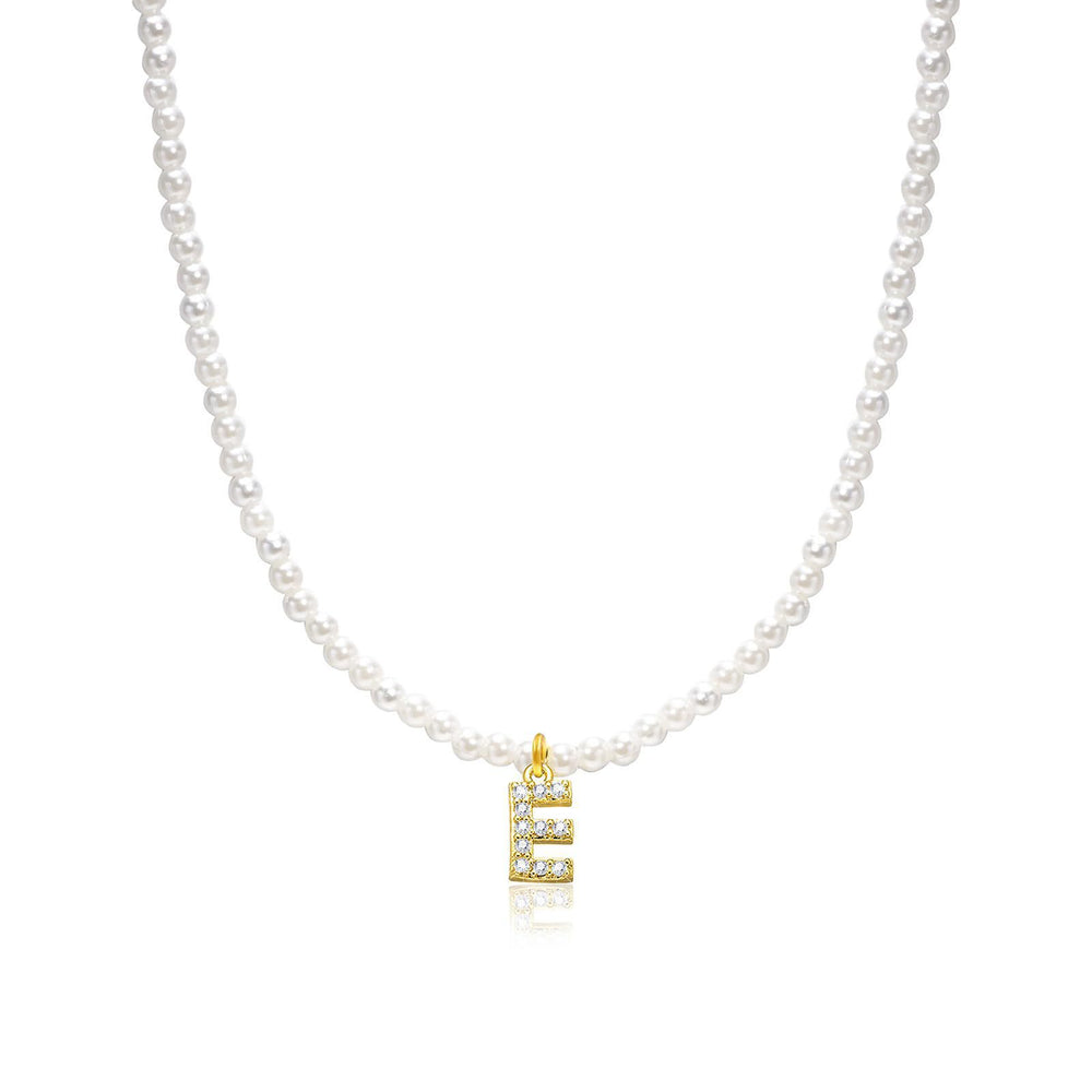 new arrival imitation pearl necklace niche style design 26 english letter pendant necklace classy sense collarbone chain necklace