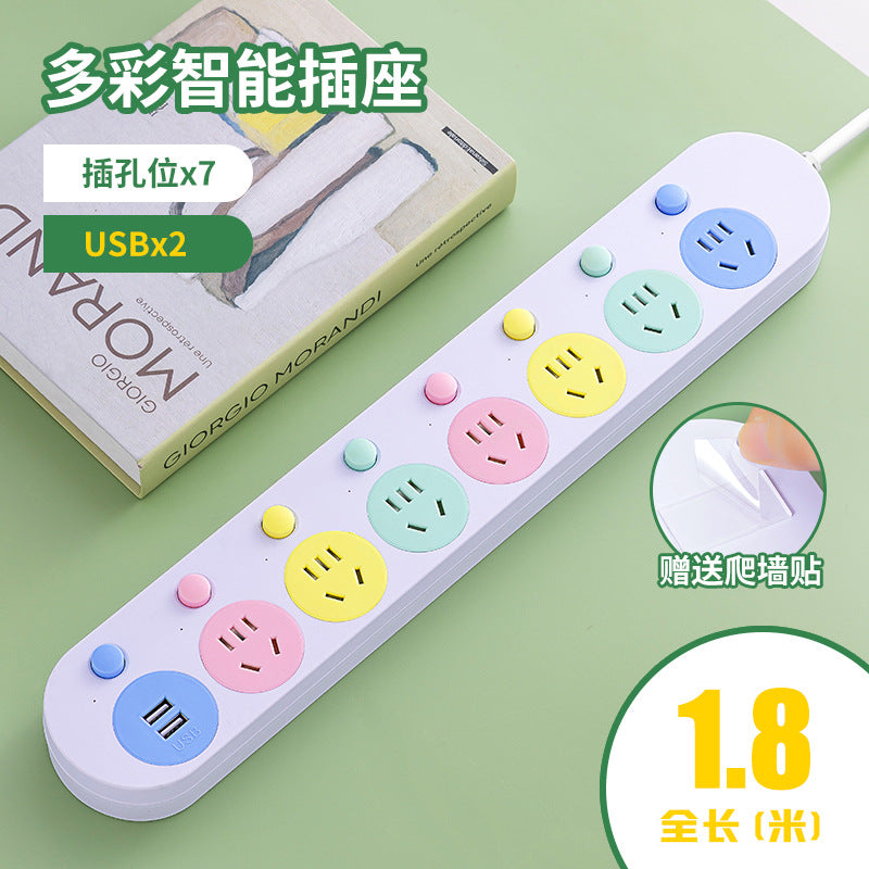 Multi-outlet power strip with usb charging ports - wall socket extension cord for home use