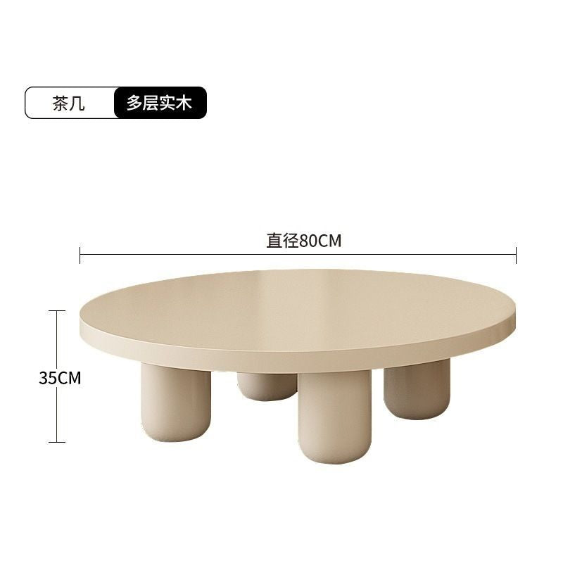 French internet celebrity stylish creative round coffee table cream nordic living room small apartment coffee table table wabi-sabi style